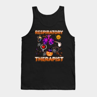 Respiratory Therapist Halloween Zombie Costume Scary Pumpkin Tank Top